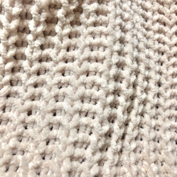 Oversized Cream Beige Chenille Pullover Sweater - Picture 4 of 4